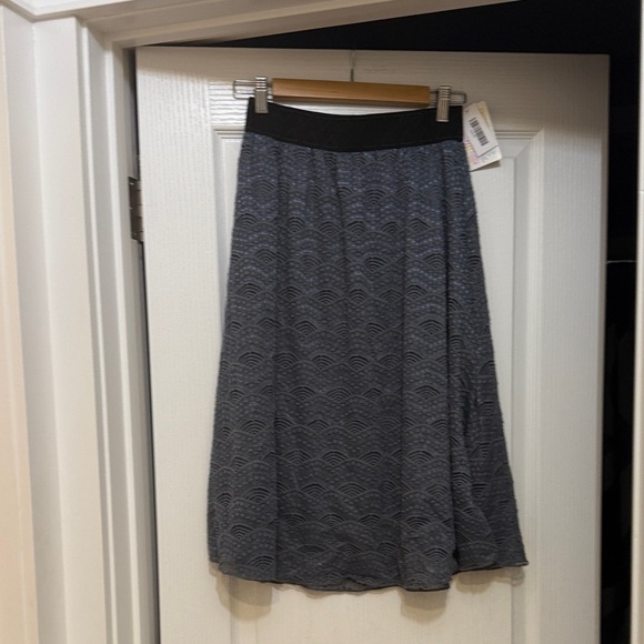 LuLaRoe Dresses & Skirts - LuLaRoe Lola Black and Gray Patterned Midi Skirt